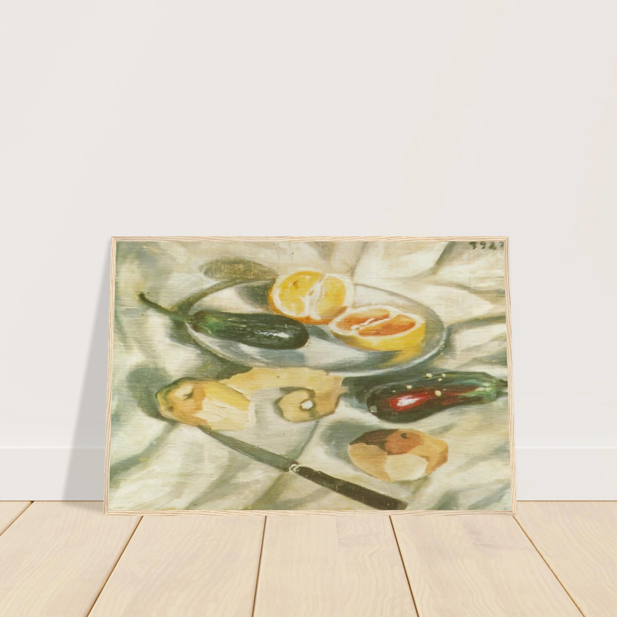 STILL LIFE WITH AUBERGINES Framed Poster | Salvador Dali Framed Prints Wall Art | Salvador Dali Store