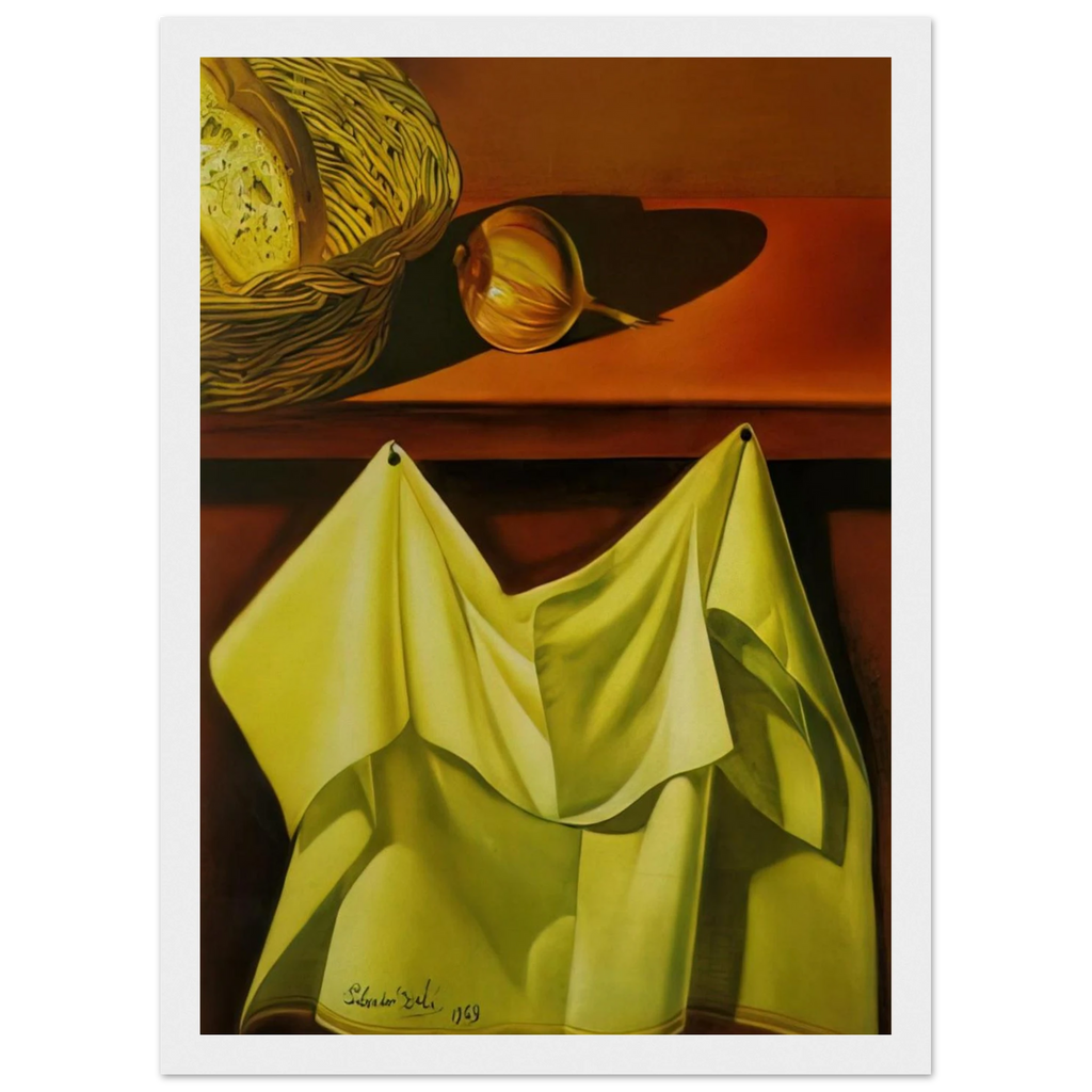 UNTITLED STILL LIFE WITH WHITE CLOTH Framed Poster | Salvador Dali Framed Prints Wall Art | Salvador Dali Store