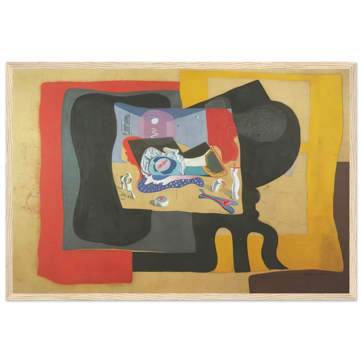 STILL LIFE WITH MOONIGHT Framed Poster | Salvador Dali Framed Prints Wall Art | Salvador Dali Store