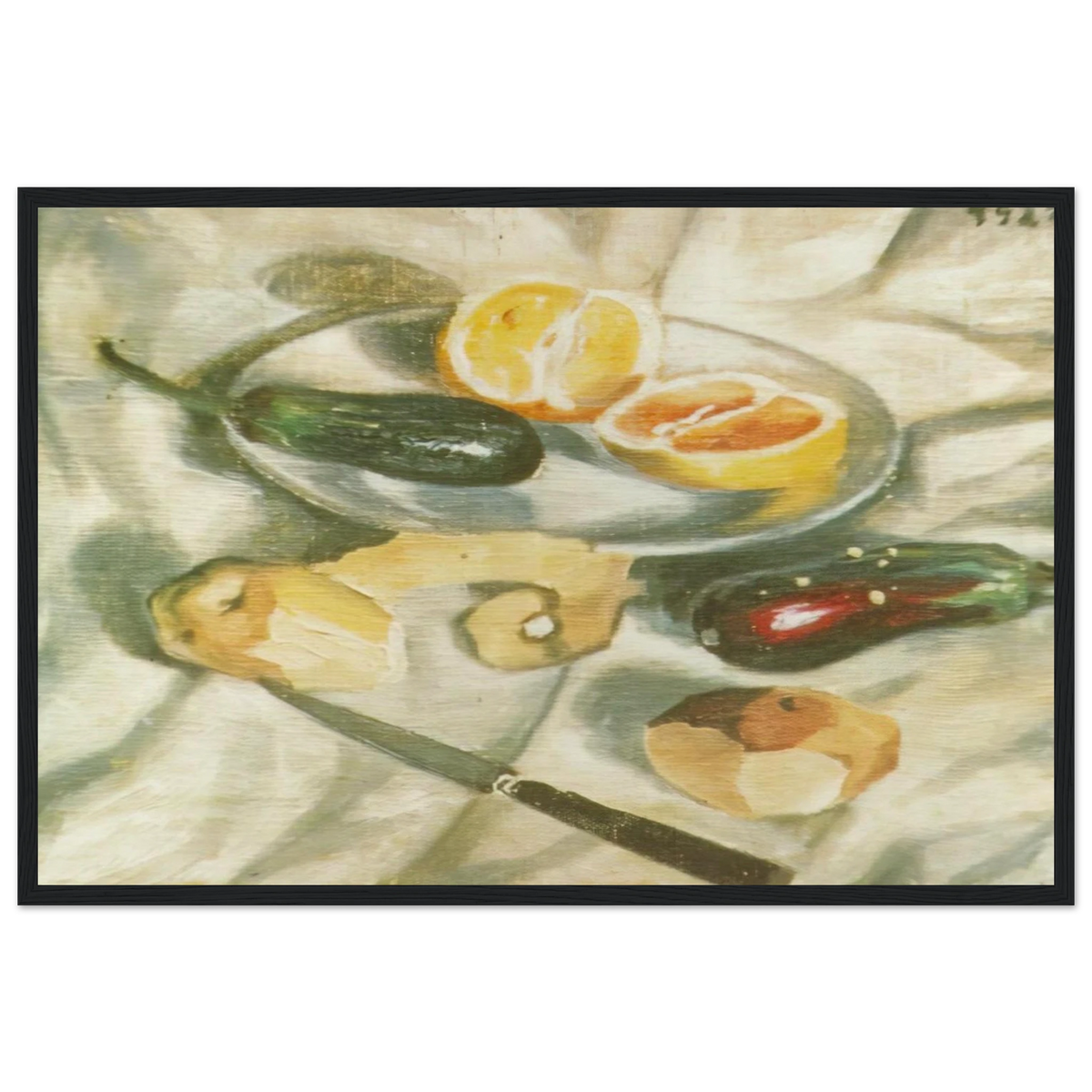 STILL LIFE WITH AUBERGINES Framed Poster | Salvador Dali Framed Prints Wall Art | Salvador Dali Store