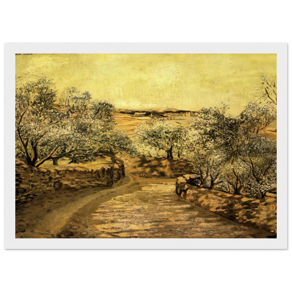THE LANE TO PORT LLIGAT WITH VIEW OF CAP CREUS Framed Poster | Salvador Dali Framed Prints Wall Art | Salvador Dali Store