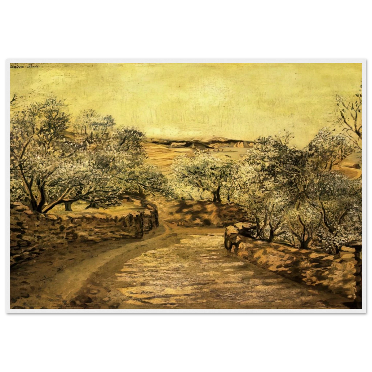 THE LANE TO PORT LLIGAT WITH VIEW OF CAP CREUS Framed Poster | Salvador Dali Framed Prints Wall Art | Salvador Dali Store