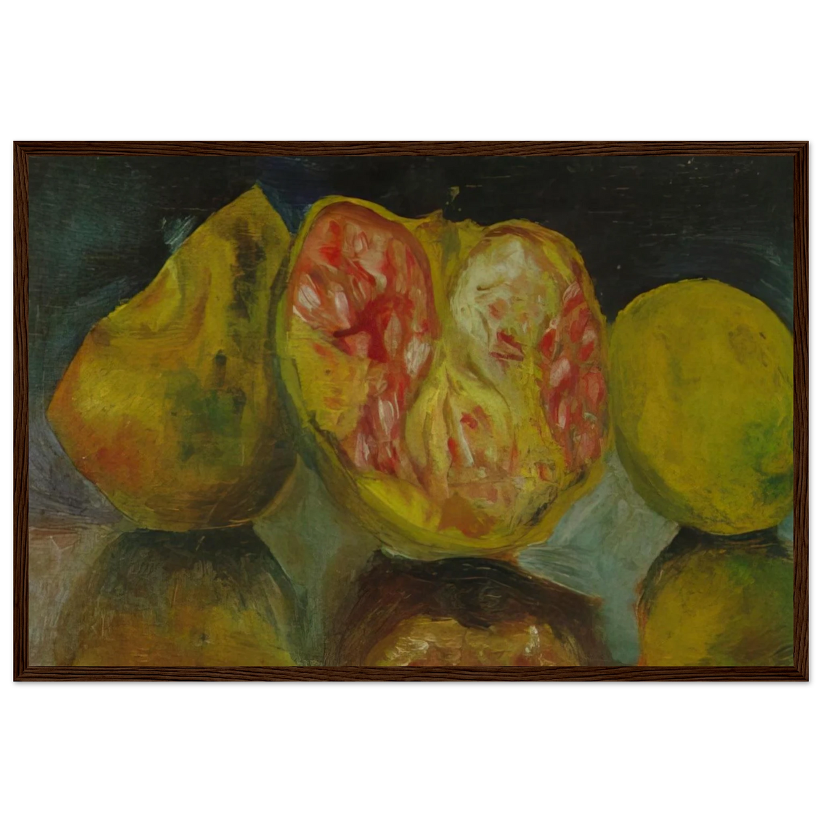 STILL LIFE POMEGRANATES Framed Poster | Salvador Dali Framed Prints Wall Art | Salvador Dali Store