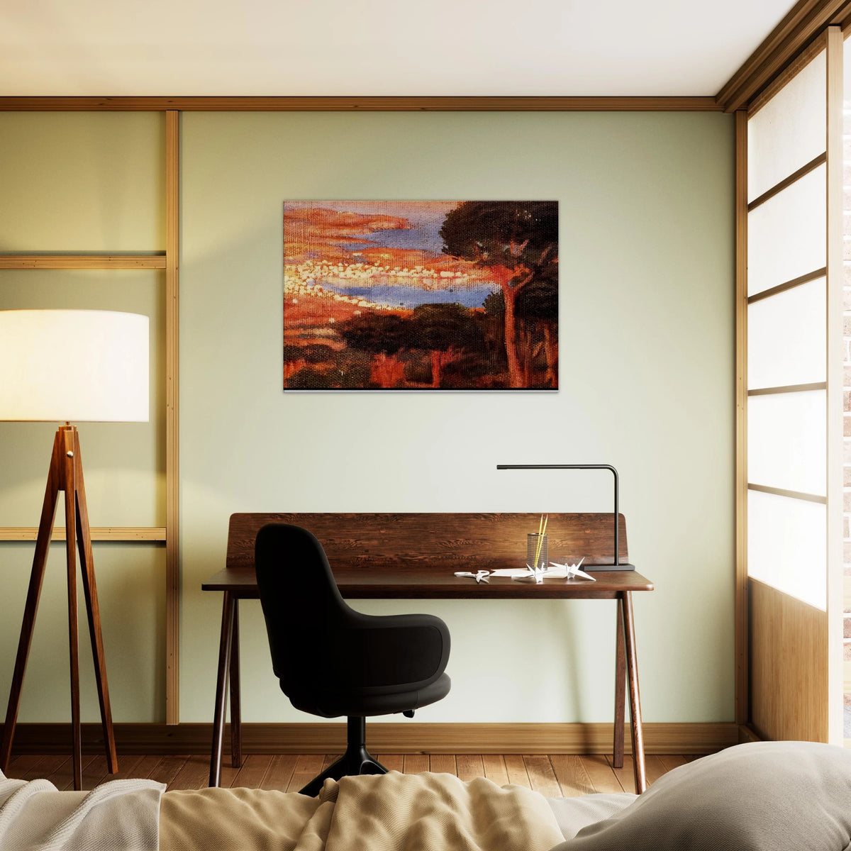 VIEW OF CADAQU%C3%A9S FROM MOUNT PANI Canvas | Salvador Dali Canvas | Salvador Dali Store