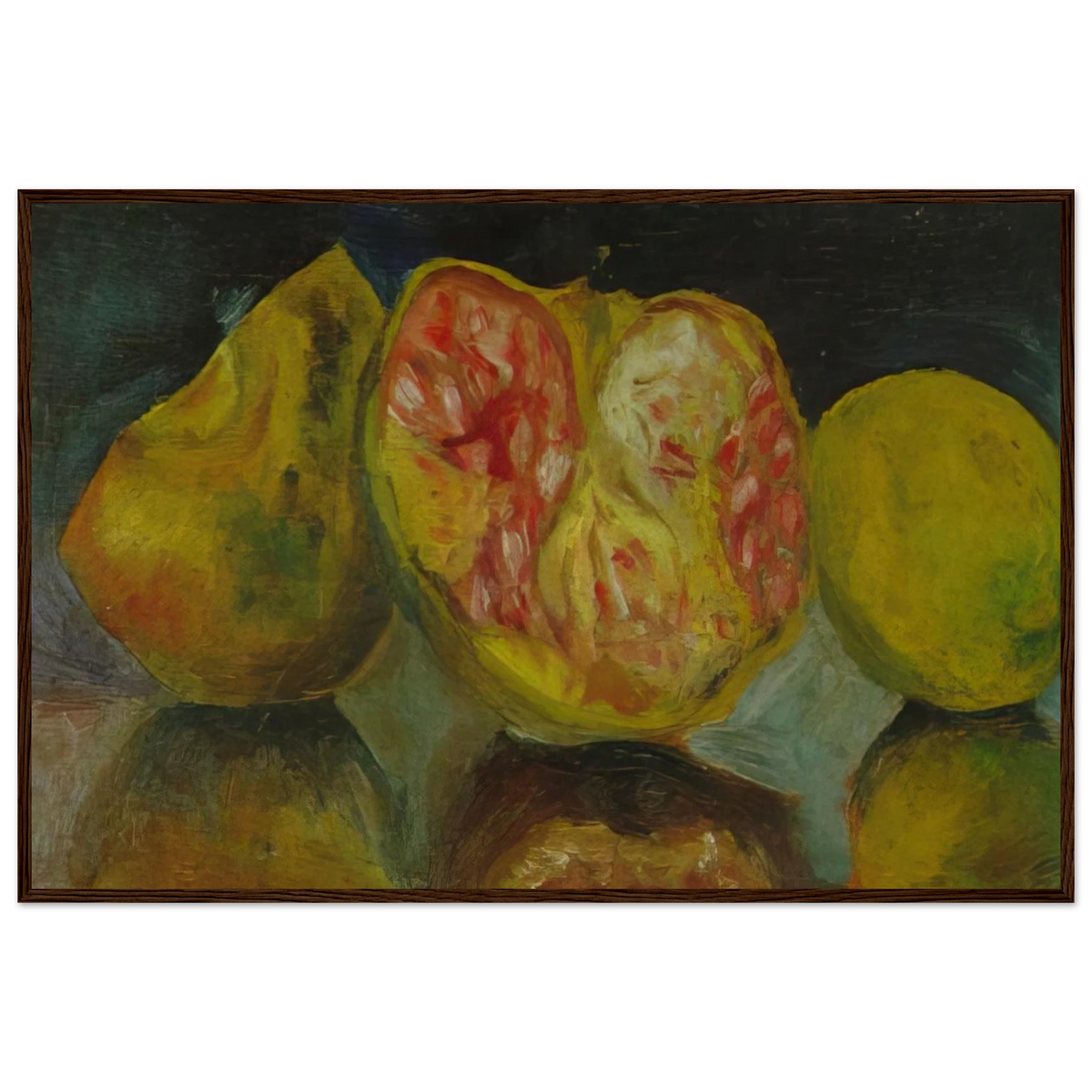 STILL LIFE POMEGRANATES Framed Poster | Salvador Dali Framed Prints Wall Art | Salvador Dali Store