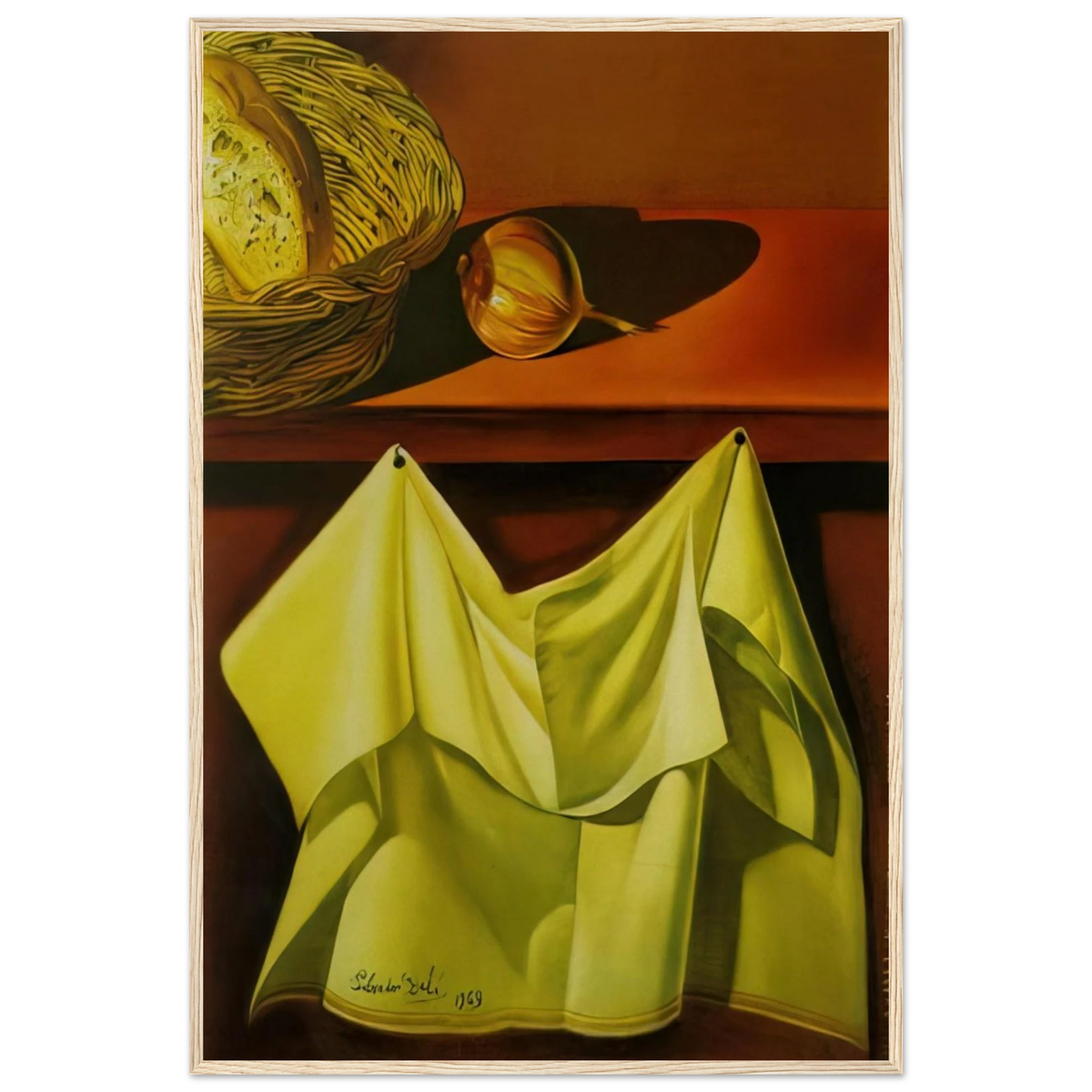 UNTITLED STILL LIFE WITH WHITE CLOTH Framed Poster | Salvador Dali Framed Prints Wall Art | Salvador Dali Store