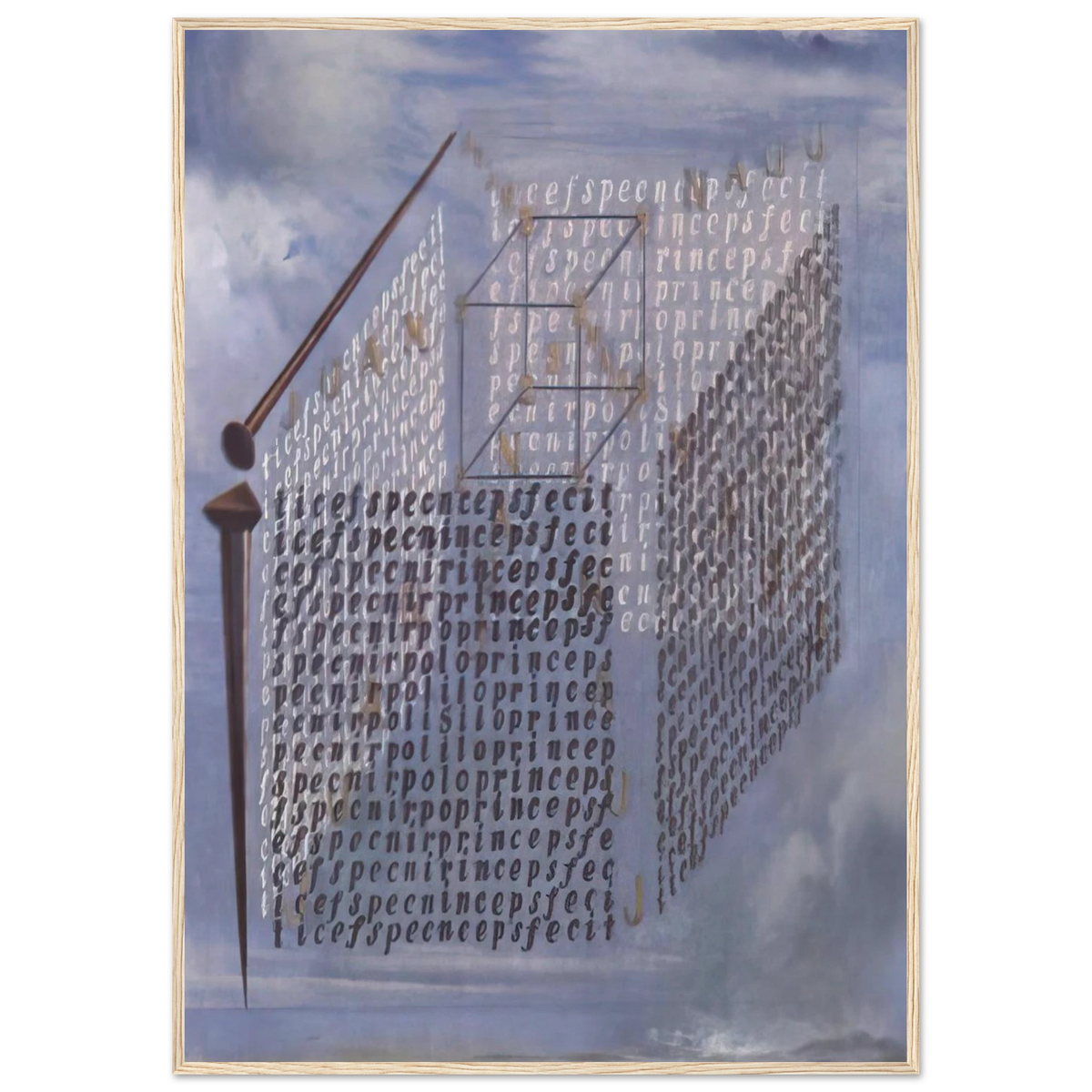 A PROPOS OF THE TREATISE ON CUBIC FORM BY JUAN DE HERRERA Framed Poster | Salvador Dali Framed Prints Wall Art | Salvador Dali Store
