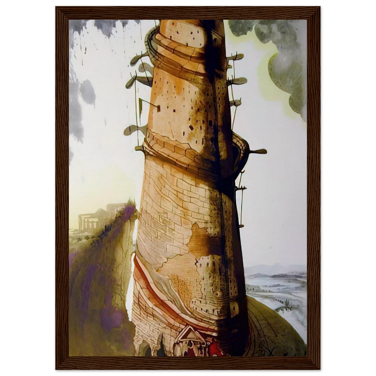 TURRIS BABEL 1967 Framed Poster | Salvador Dali Framed Prints Wall Art | Salvador Dali Store