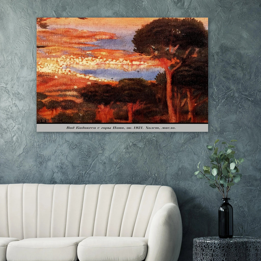 VIEW OF CADAQU%C3%A9S FROM MOUNT PANI Poster | Salvador Dali Poster | Salvador Dali Store
