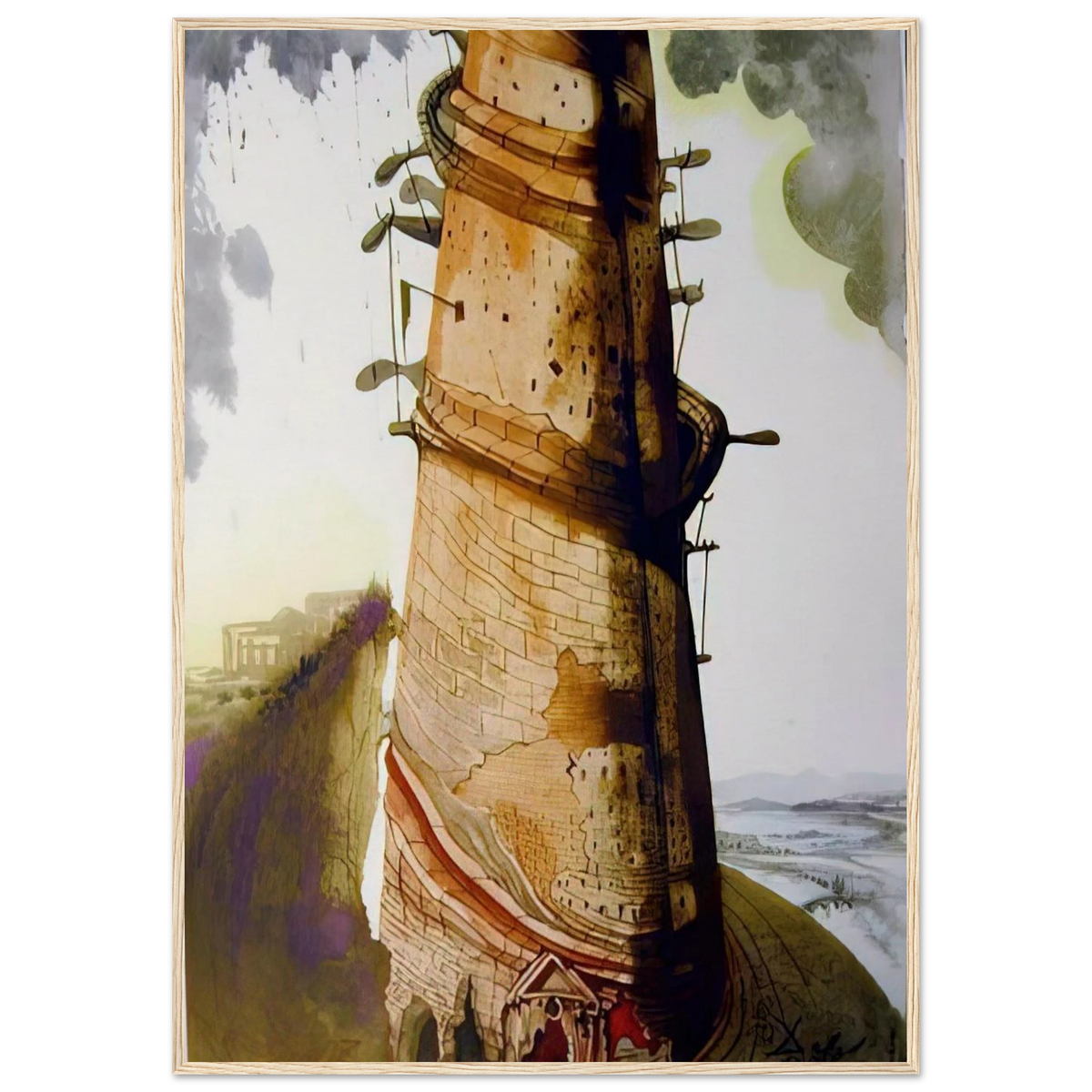 TURRIS BABEL 1967 Framed Poster | Salvador Dali Framed Prints Wall Art | Salvador Dali Store