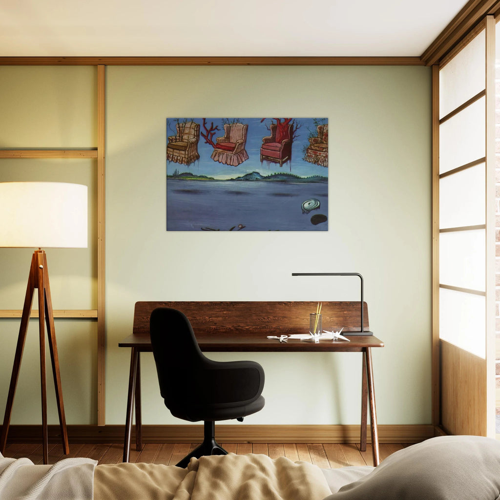 FOUR ARMCHAIRS IN THE SKY Canvas | Salvador Dali Canvas | Salvador Dali Store