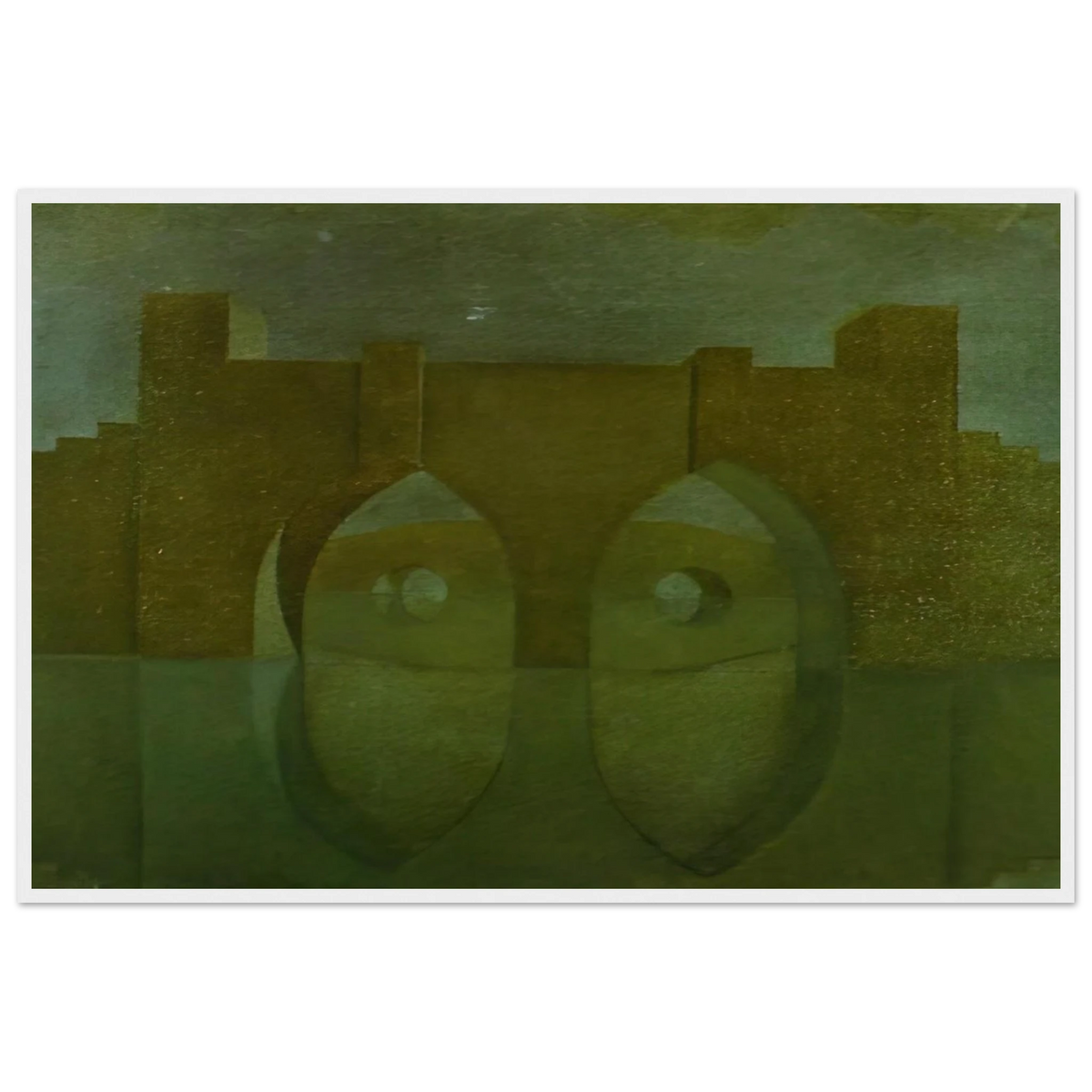 UNTITLED BRIDGE WITH REFLECTIONS SKETCH FOR A DUAL IMAGE PICTURE UNFINISHED Framed Poster | Salvador Dali Framed Prints Wall Art | Salvador Dali Store