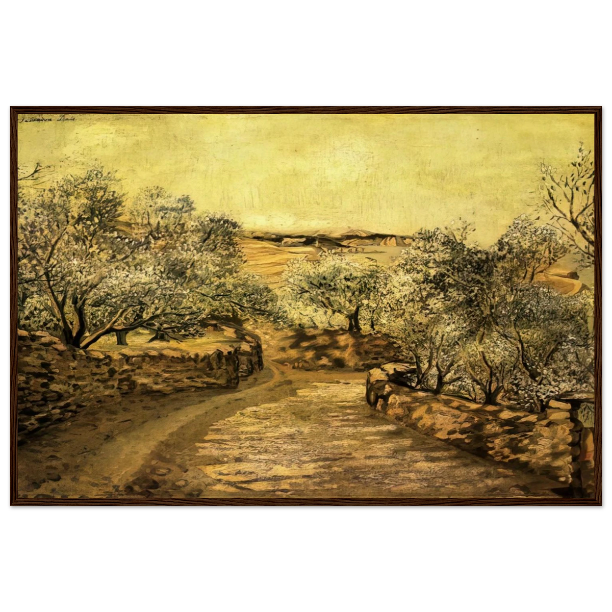 THE LANE TO PORT LLIGAT WITH VIEW OF CAP CREUS Framed Poster | Salvador Dali Framed Prints Wall Art | Salvador Dali Store