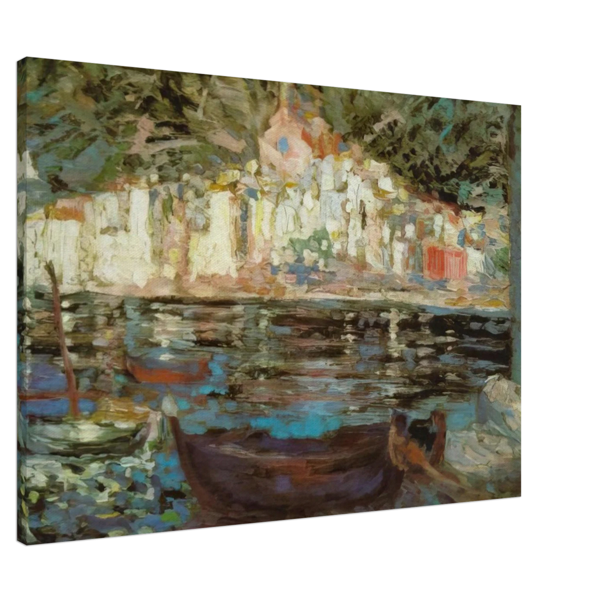 VIEW OF CADAQUES FROM PLAYA POAL Canvas | Salvador Dali Canvas | Salvador Dali Store