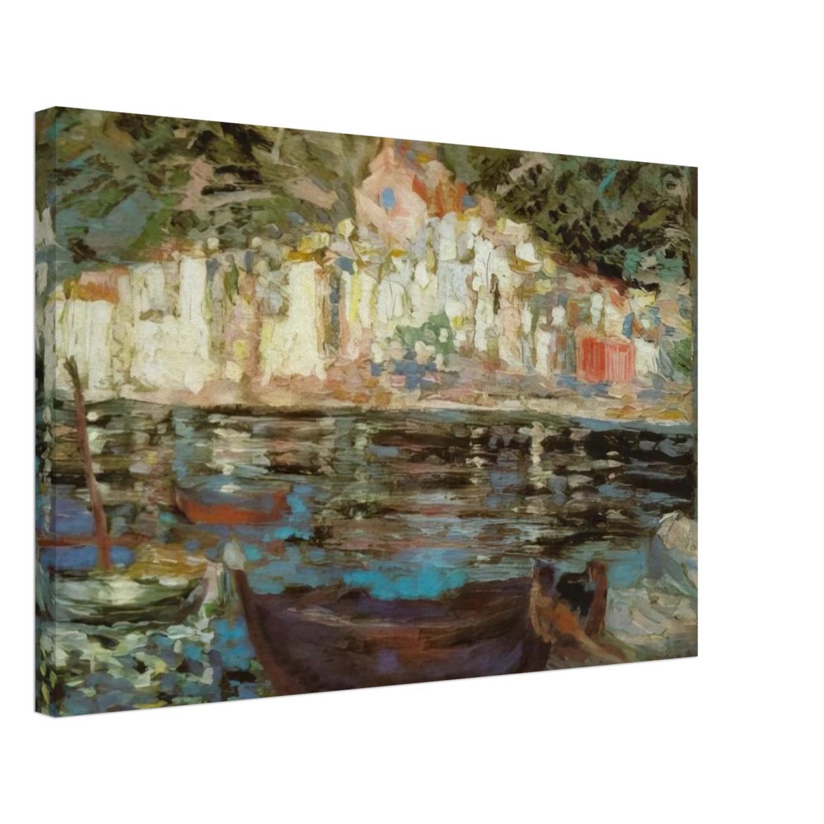 VIEW OF CADAQUES FROM PLAYA POAL Canvas | Salvador Dali Canvas | Salvador Dali Store