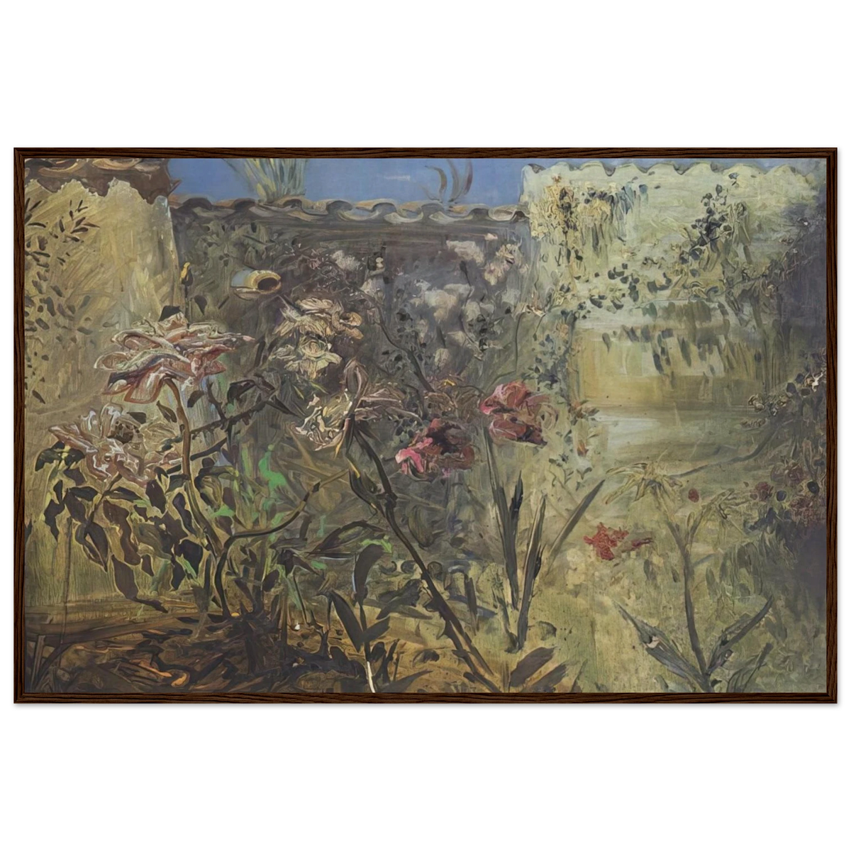 THE PATIO OF PORT LLIGAT Framed Poster | Salvador Dali Framed Prints Wall Art | Salvador Dali Store