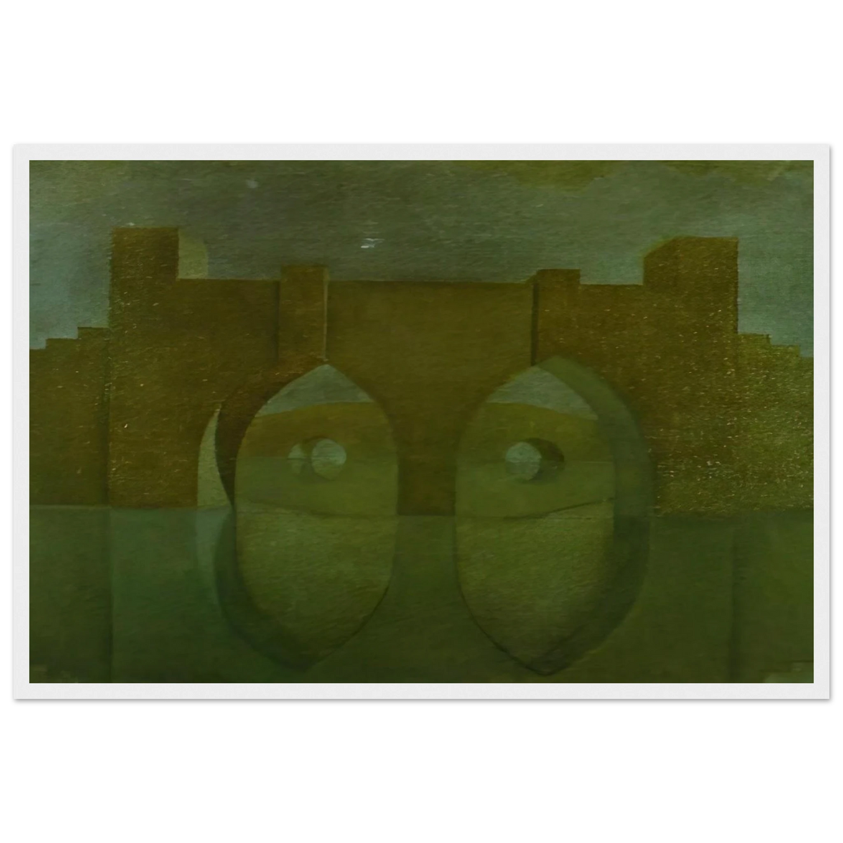 UNTITLED BRIDGE WITH REFLECTIONS SKETCH FOR A DUAL IMAGE PICTURE UNFINISHED Framed Poster | Salvador Dali Framed Prints Wall Art | Salvador Dali Store
