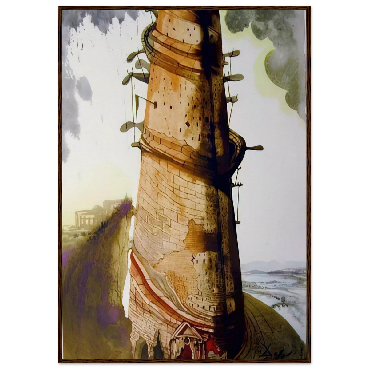 TURRIS BABEL 1967 Framed Poster | Salvador Dali Framed Prints Wall Art | Salvador Dali Store