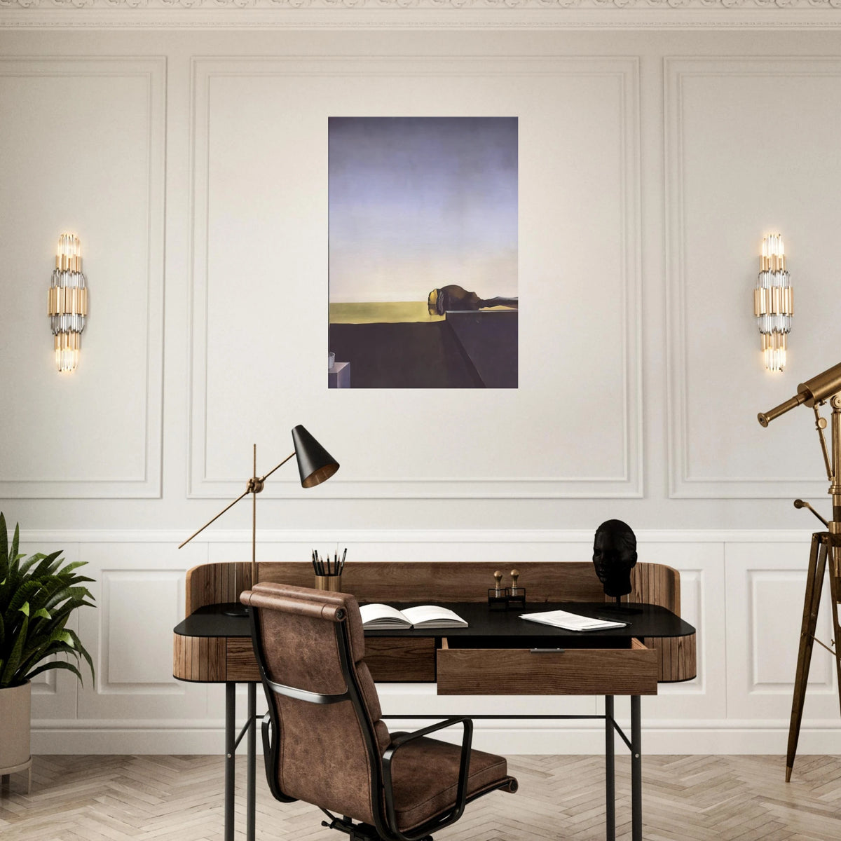 THE TRUE PAINTING OF THE ISLE OF THE DEAD BY ARNOLD B%C3%B6CKLIN AT THE HOUR OF THE ANGELUS Canvas | Salvador Dali Canvas | Salvador Dali Store