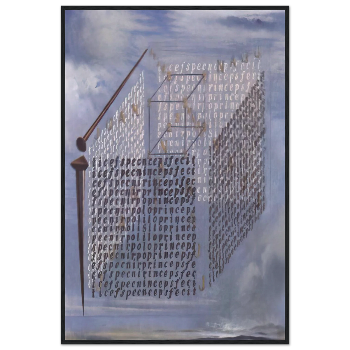 A PROPOS OF THE TREATISE ON CUBIC FORM BY JUAN DE HERRERA Framed Poster | Salvador Dali Framed Prints Wall Art | Salvador Dali Store