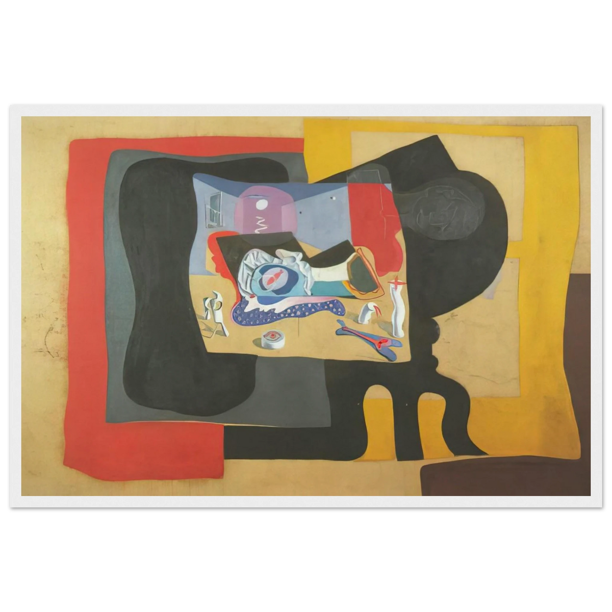STILL LIFE WITH MOONIGHT Framed Poster | Salvador Dali Framed Prints Wall Art | Salvador Dali Store