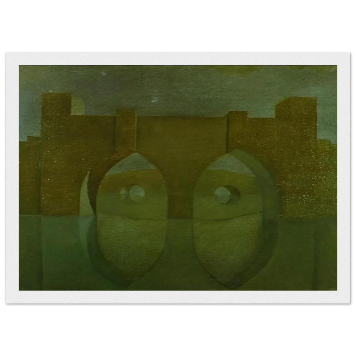 UNTITLED BRIDGE WITH REFLECTIONS SKETCH FOR A DUAL IMAGE PICTURE UNFINISHED Framed Poster | Salvador Dali Framed Prints Wall Art | Salvador Dali Store