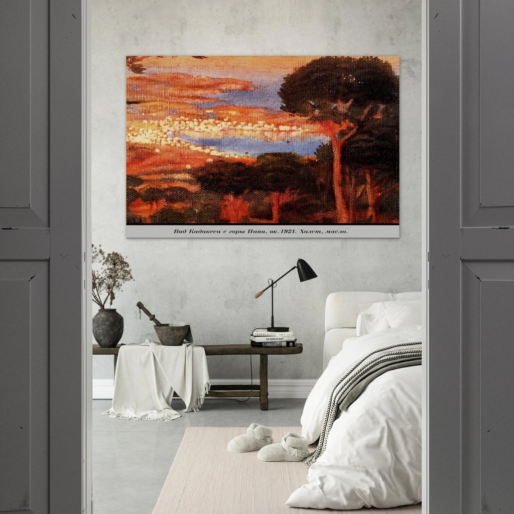 VIEW OF CADAQU%C3%A9S FROM MOUNT PANI Poster | Salvador Dali Poster | Salvador Dali Store