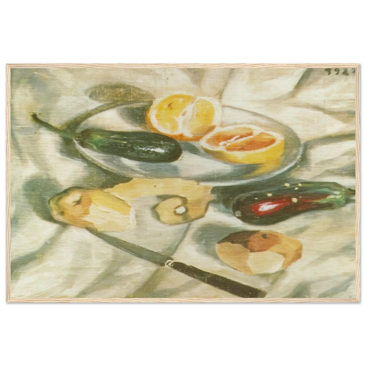 STILL LIFE WITH AUBERGINES Framed Poster | Salvador Dali Framed Prints Wall Art | Salvador Dali Store