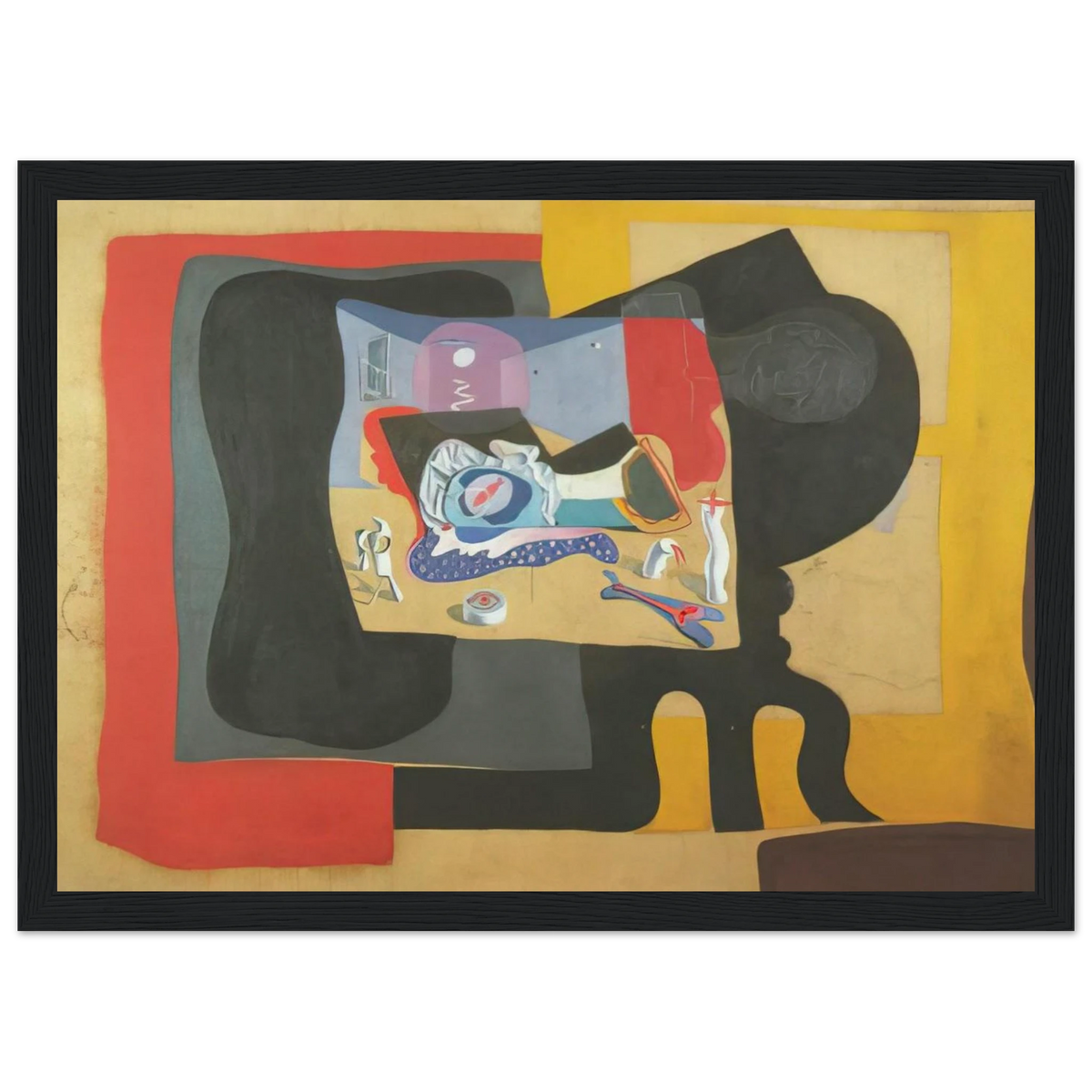 STILL LIFE WITH MOONIGHT Framed Poster | Salvador Dali Framed Prints Wall Art | Salvador Dali Store