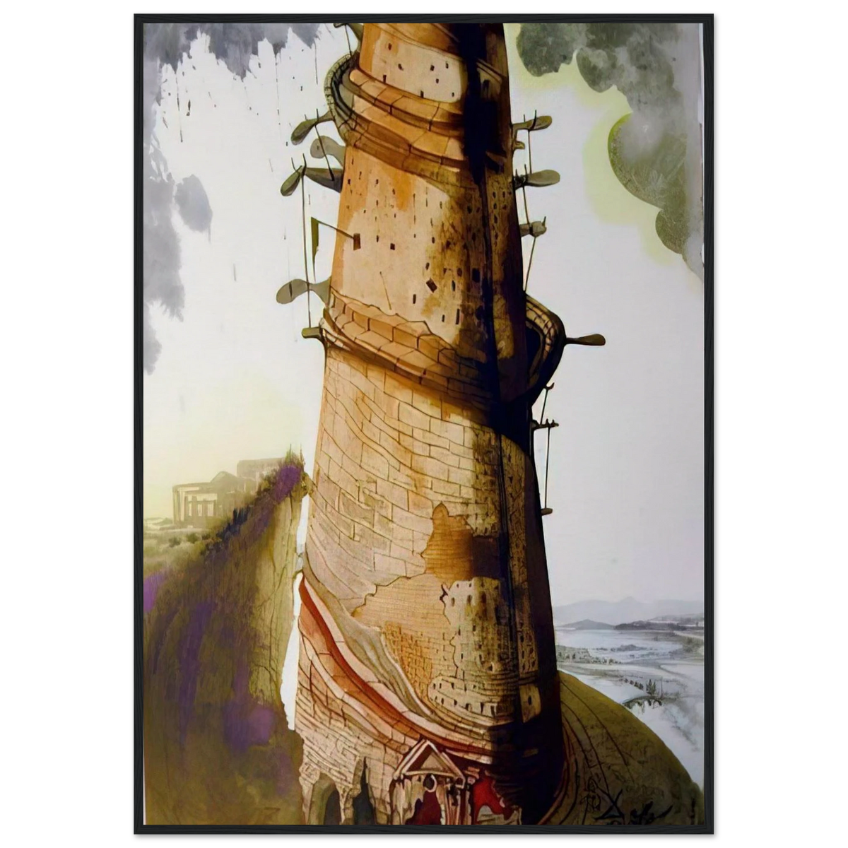 TURRIS BABEL 1967 Framed Poster | Salvador Dali Framed Prints Wall Art | Salvador Dali Store