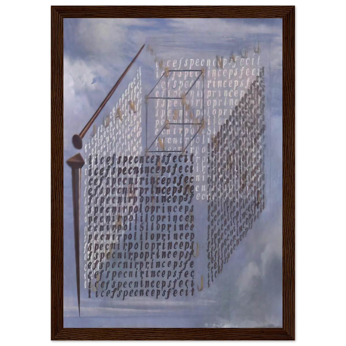A PROPOS OF THE TREATISE ON CUBIC FORM BY JUAN DE HERRERA Framed Poster | Salvador Dali Framed Prints Wall Art | Salvador Dali Store