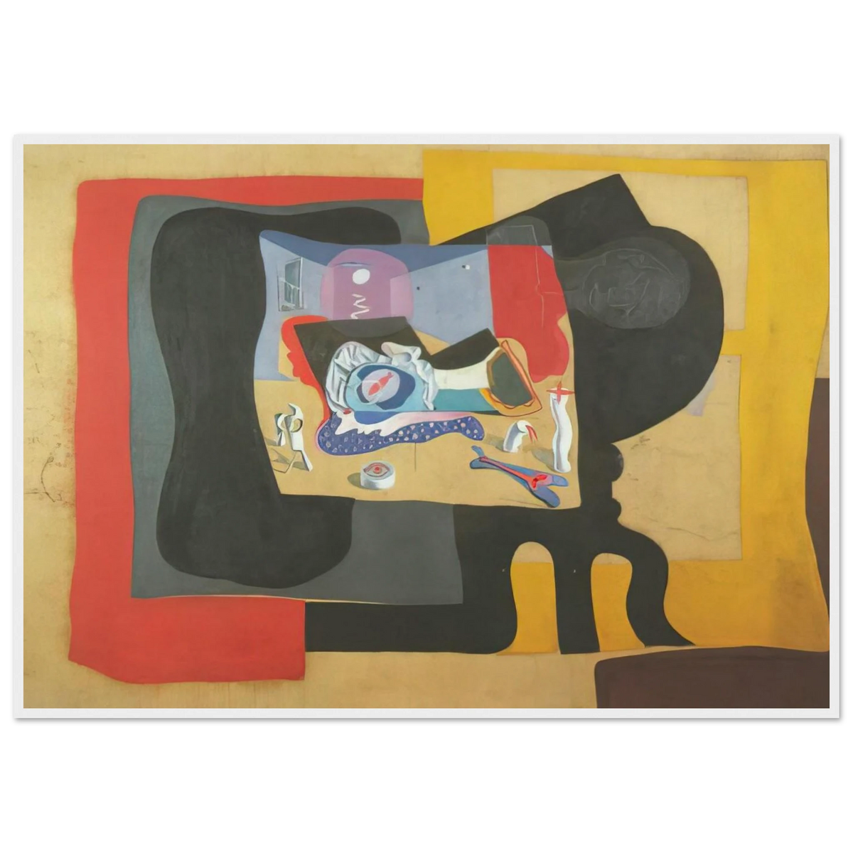 STILL LIFE WITH MOONIGHT Framed Poster | Salvador Dali Framed Prints Wall Art | Salvador Dali Store