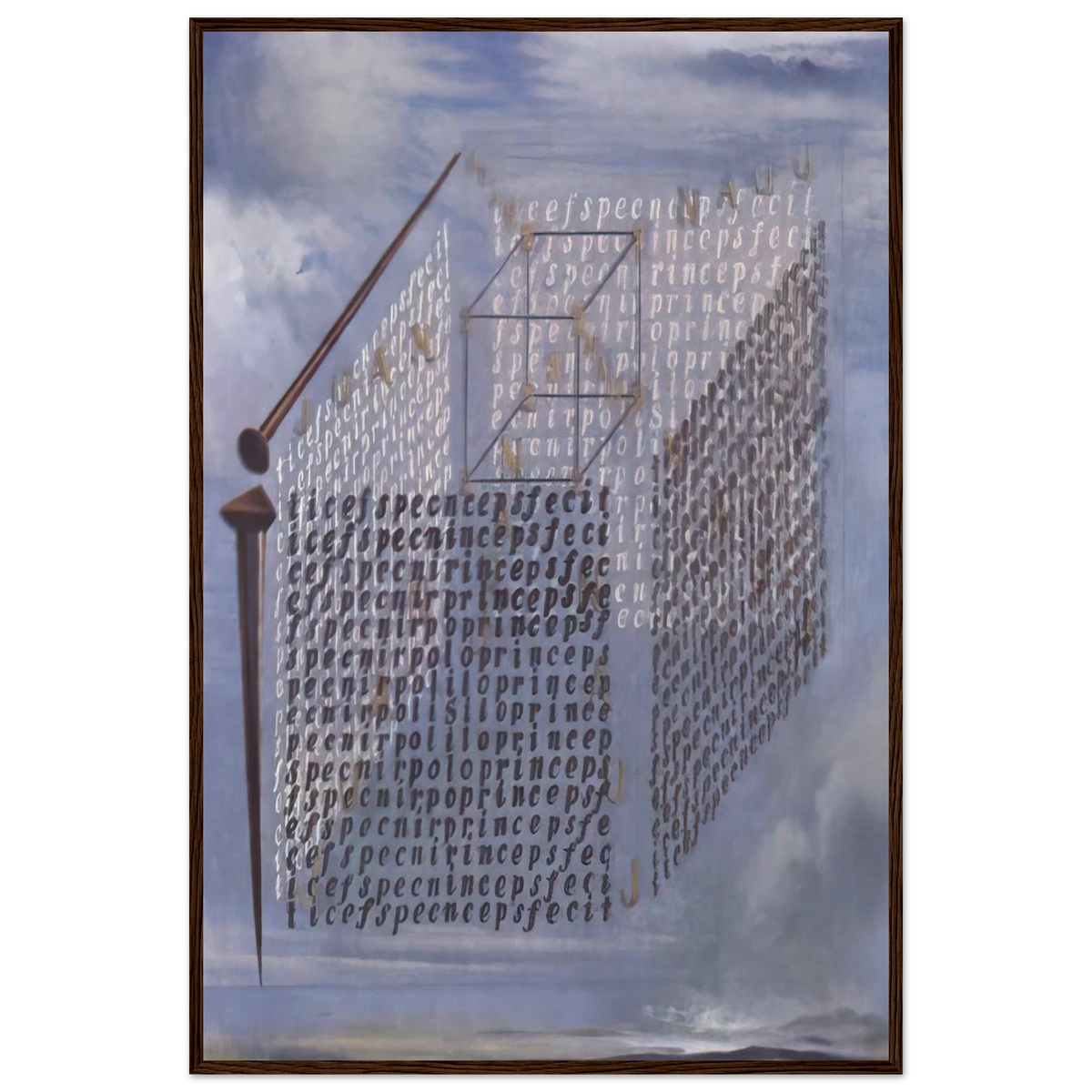 A PROPOS OF THE TREATISE ON CUBIC FORM BY JUAN DE HERRERA Framed Poster | Salvador Dali Framed Prints Wall Art | Salvador Dali Store