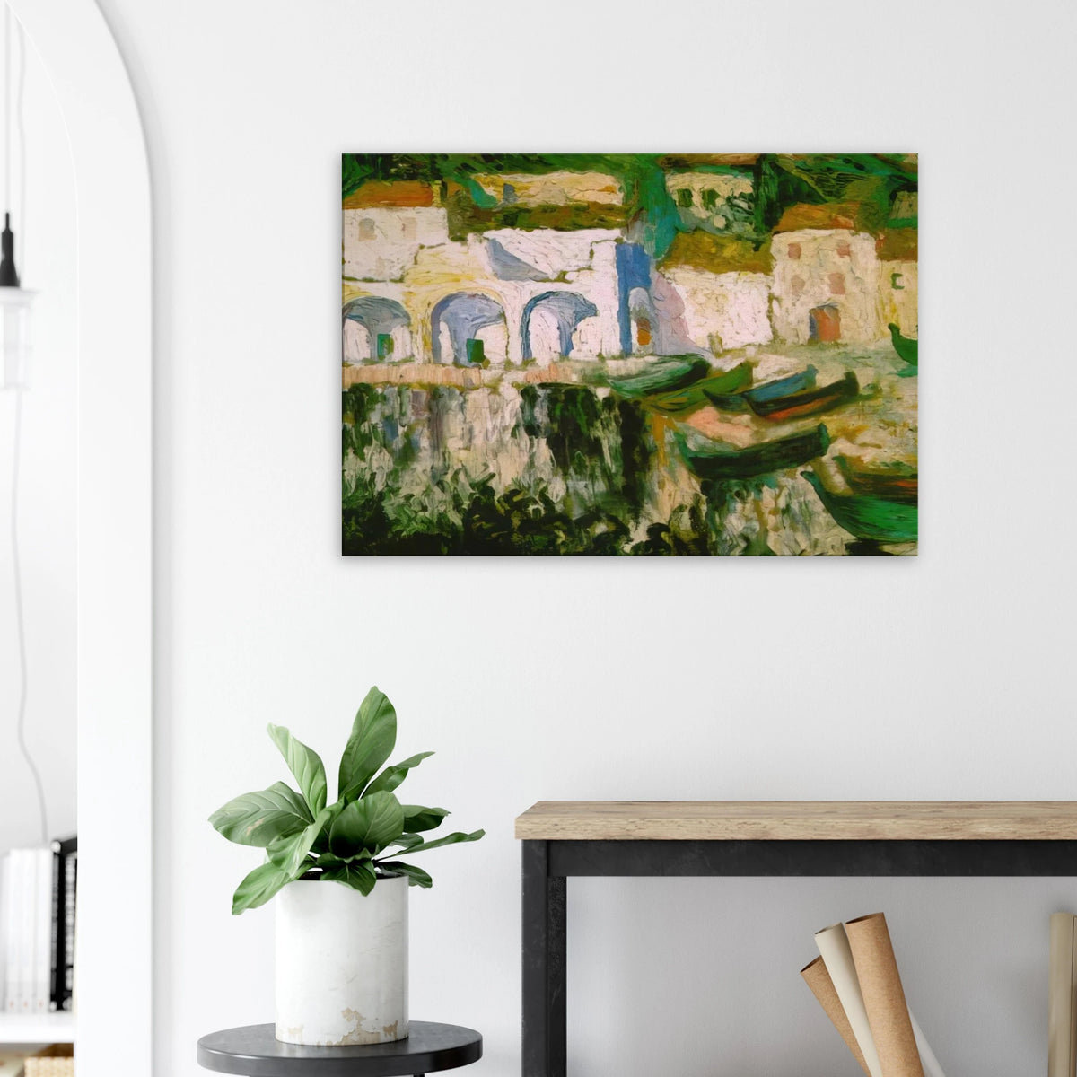 VIEW OF PORTDOGUE PORT ALUGER Canvas | Salvador Dali Canvas | Salvador Dali Store