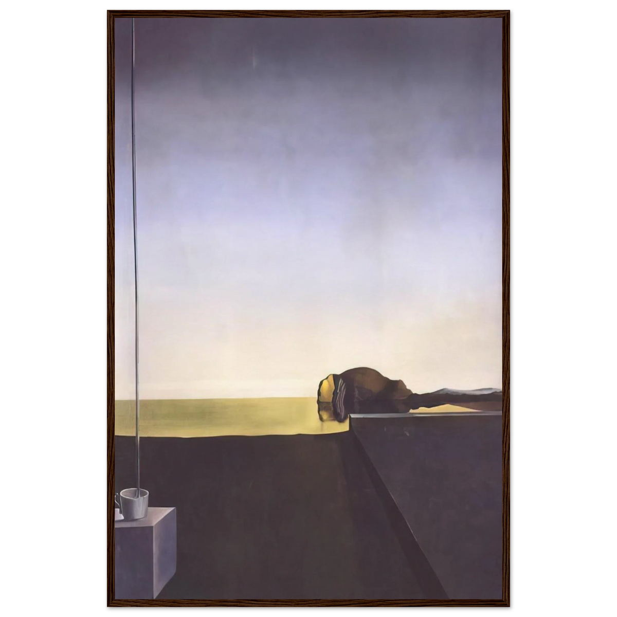 THE TRUE PAINTING OF THE ISLE OF THE DEAD BY ARNOLD B%C3%B6CKLIN AT THE HOUR OF THE ANGELUS Framed Poster | Salvador Dali Framed Prints Wall Art | Salvador Dali Store