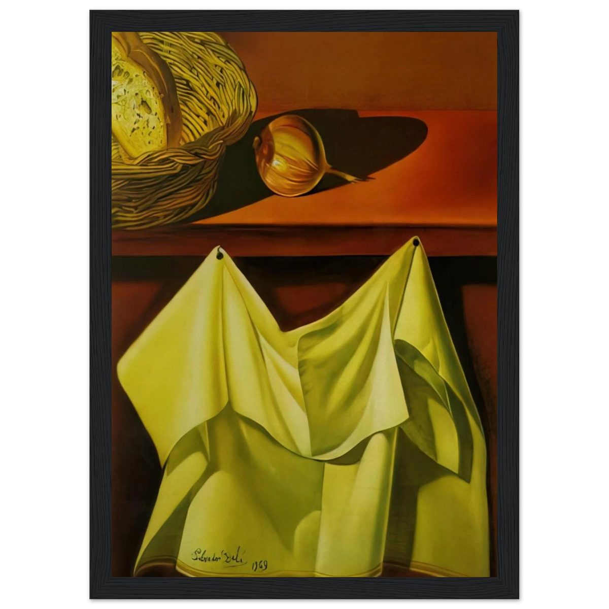 UNTITLED STILL LIFE WITH WHITE CLOTH Framed Poster | Salvador Dali Framed Prints Wall Art | Salvador Dali Store