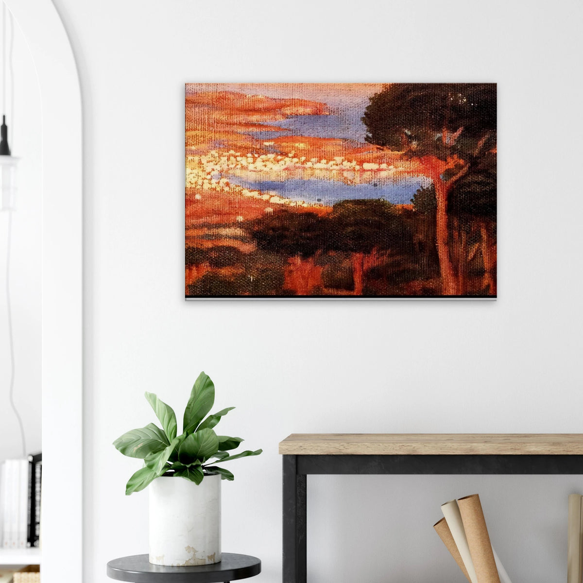 VIEW OF CADAQU%C3%A9S FROM MOUNT PANI Canvas | Salvador Dali Canvas | Salvador Dali Store