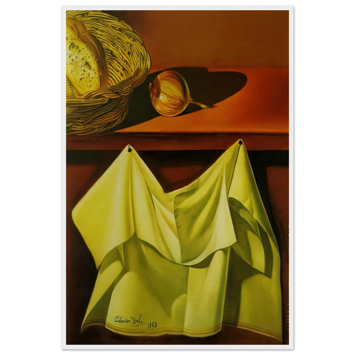 UNTITLED STILL LIFE WITH WHITE CLOTH Framed Poster | Salvador Dali Framed Prints Wall Art | Salvador Dali Store