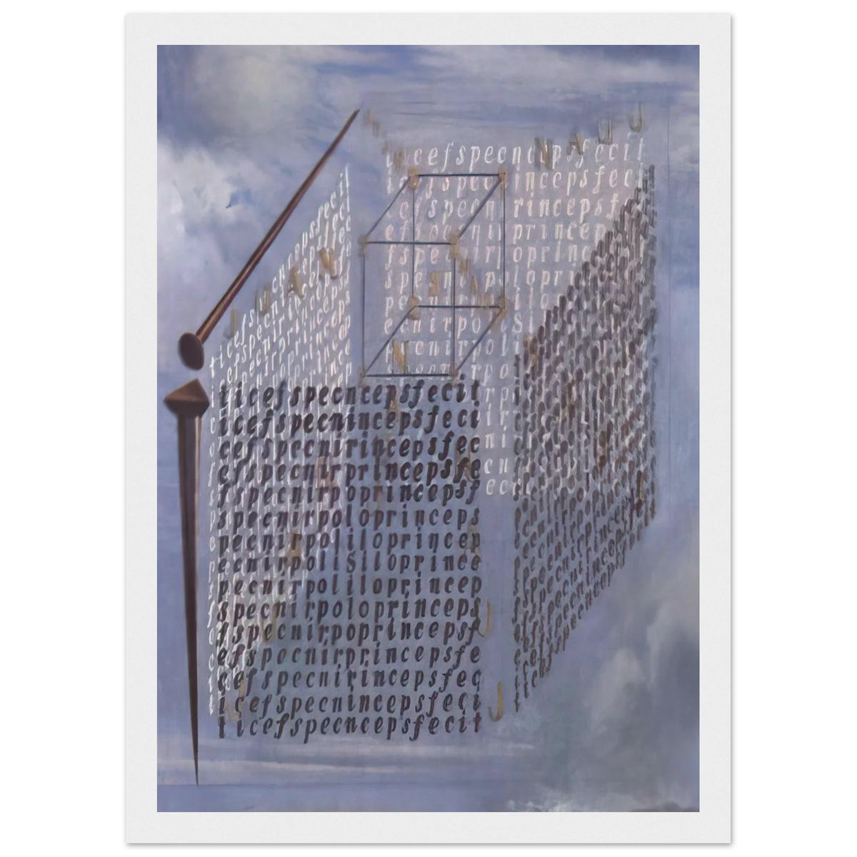 A PROPOS OF THE TREATISE ON CUBIC FORM BY JUAN DE HERRERA Framed Poster | Salvador Dali Framed Prints Wall Art | Salvador Dali Store