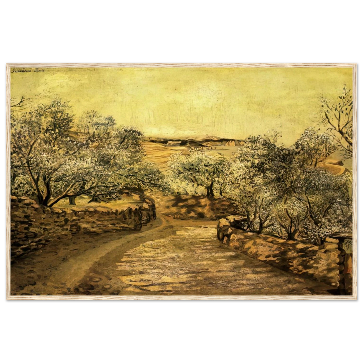 THE LANE TO PORT LLIGAT WITH VIEW OF CAP CREUS Framed Poster | Salvador Dali Framed Prints Wall Art | Salvador Dali Store