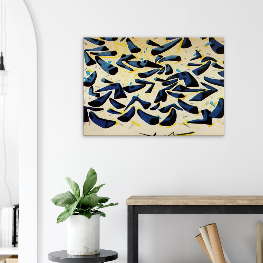 BLUE HORNS DESIGN FOR A SCARF Canvas | Salvador Dali Canvas | Salvador Dali Store