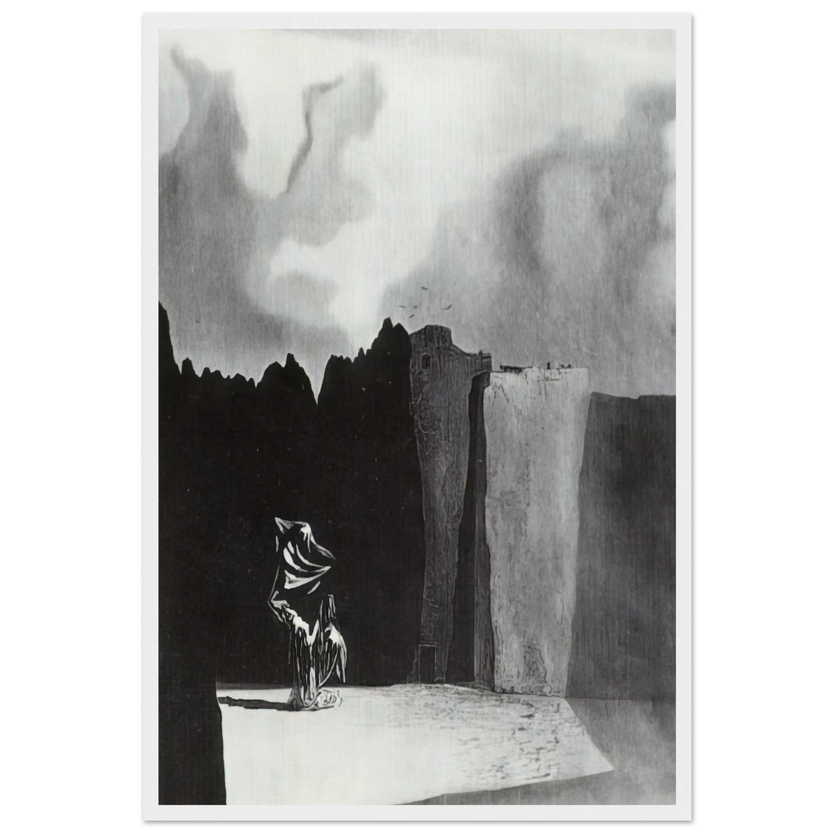 WEST SIDE OF THE ISLE OF THE DEAD Framed Poster | Salvador Dali Framed Prints Wall Art | Salvador Dali Store