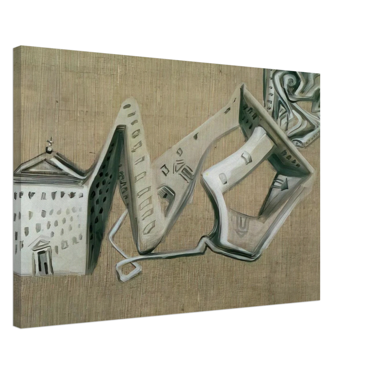 ARCHITECTURAL CONTORTION OF EL ESCORIAL Canvas | Salvador Dali Canvas | Salvador Dali Store
