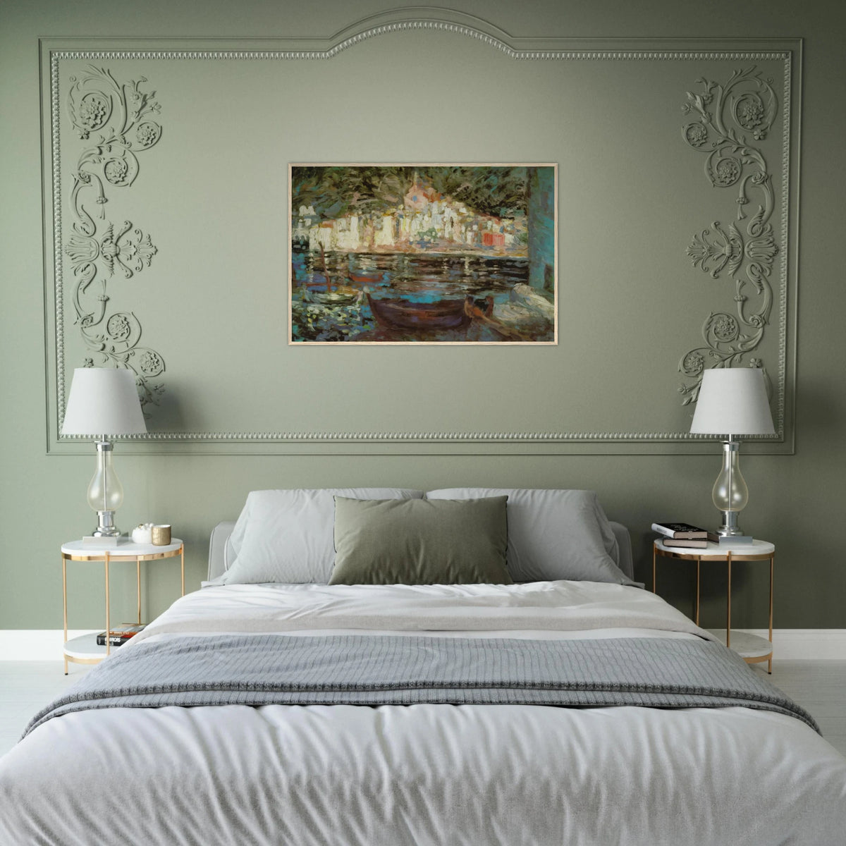 VIEW OF CADAQUES FROM PLAYA POAL Framed Poster | Salvador Dali Framed Prints Wall Art | Salvador Dali Store