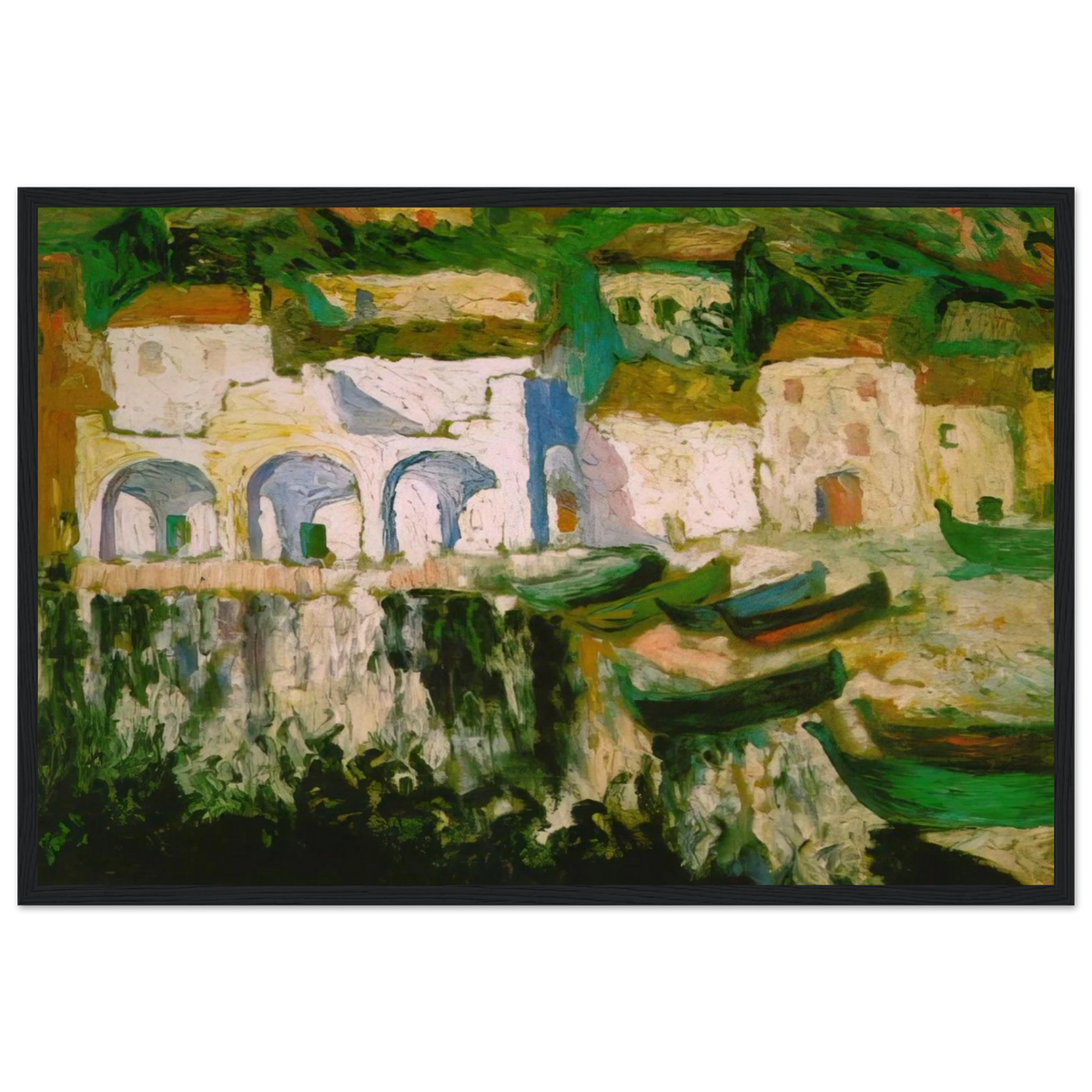 VIEW OF PORTDOGUE PORT ALUGER Framed Poster | Salvador Dali Framed Prints Wall Art | Salvador Dali Store