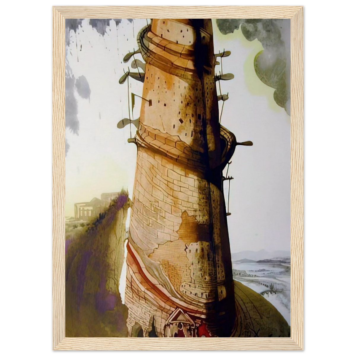TURRIS BABEL 1967 Framed Poster | Salvador Dali Framed Prints Wall Art | Salvador Dali Store