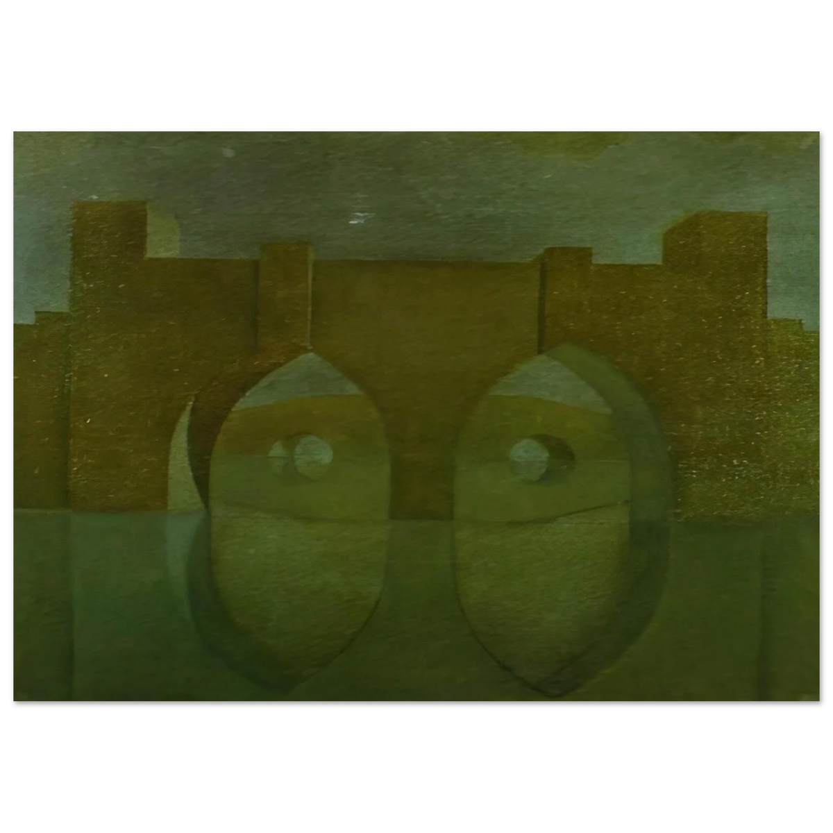 UNTITLED BRIDGE WITH REFLECTIONS SKETCH FOR A DUAL IMAGE PICTURE UNFINISHED Poster | Salvador Dali Poster | Salvador Dali Store