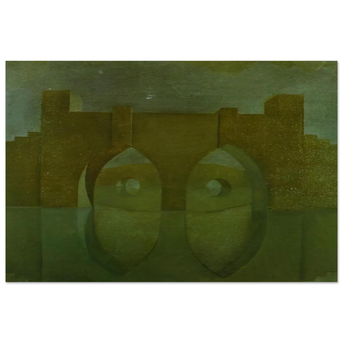 UNTITLED BRIDGE WITH REFLECTIONS SKETCH FOR A DUAL IMAGE PICTURE UNFINISHED Poster | Salvador Dali Poster | Salvador Dali Store